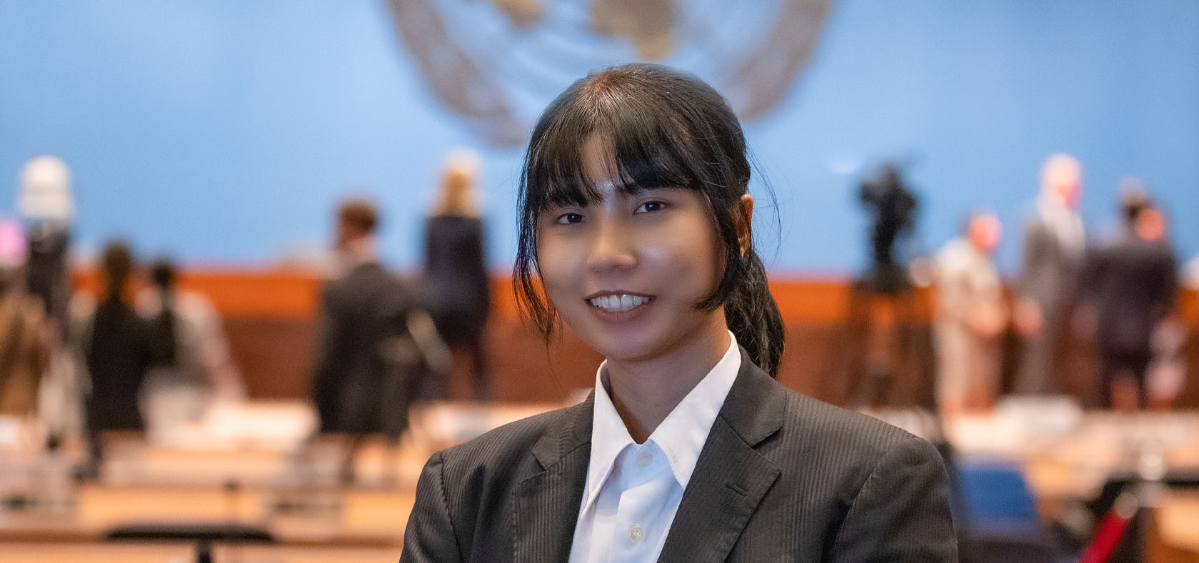 Asmanee Chesuemae poses at the United Nations Conference Centre in Bangkok during International Women’s Day celebrations on 8 March 2022. Photo: UN Women/Emad Karim
