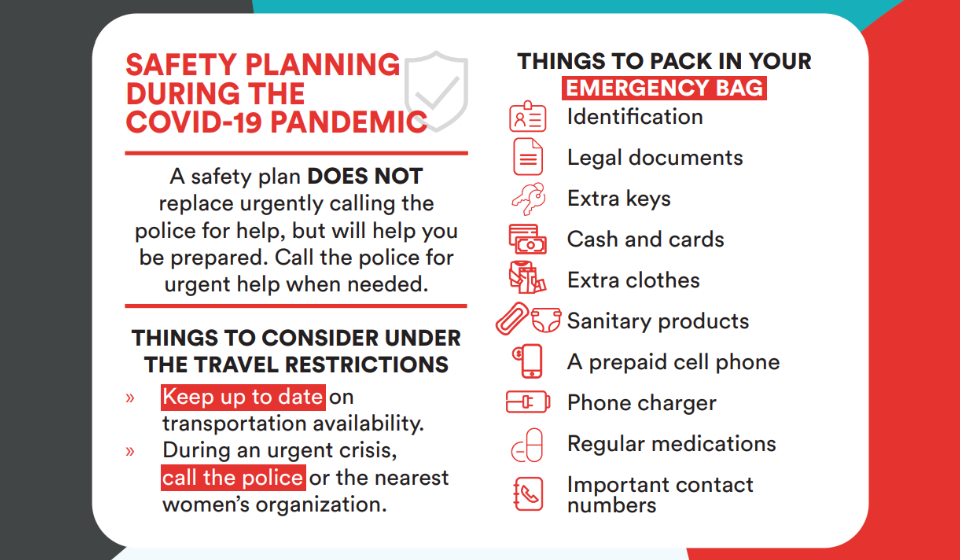 Safety planning for violence against women during the COVID-19 pandemic
