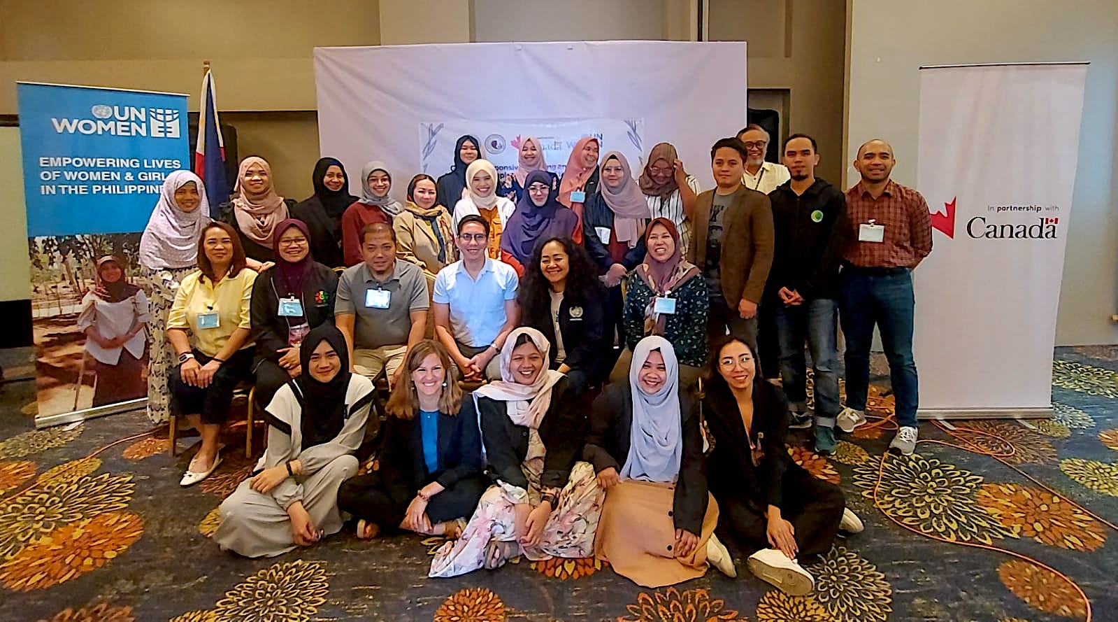 Participants at the Gender Responsive Planning and Budgeting Training to Advance the Implementation of the Women, Peace and Security Agenda in the ASEAN Region are taking group photo in Davao City, Philippines on 5 July. Photo: UN Women