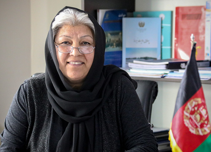 Skukuria Hashimi, Planning and Policy Manager (ANDMA) Afghanistan. Photo: UN Women/Nangyalai Tanai