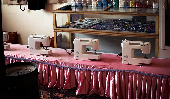 Sewing machines in UN Women-supported Women Protection Centers. Photo: UN Women/Lima Anwari