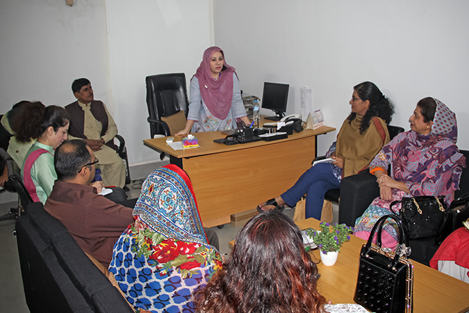 Briefing session with the administration of the Violence Against Women Centre in Multan. Photo: UN Women/Shahzeb Baig