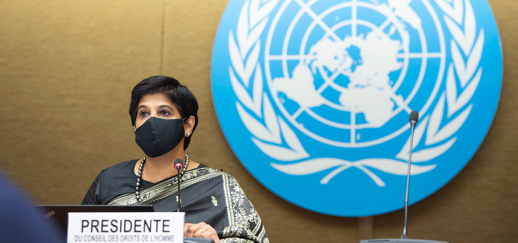 Ambassador Nazhat Shameem Khan (Fiji), President of the Human Rights Council 
Photo: UN Women/Violaine Martin