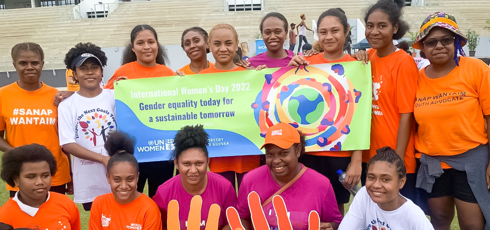 Youths who turned up for the march to kick start the International Women’s Day 2022 celebrations in Port Moresby. Photo: UN Women/Aidah Nanyonjo