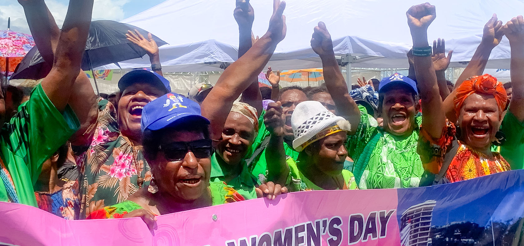 Women from Moresby South attending the International Women's Day 2022 at Ela Beach. Photo: UN Women/Aidah Nanyonjo