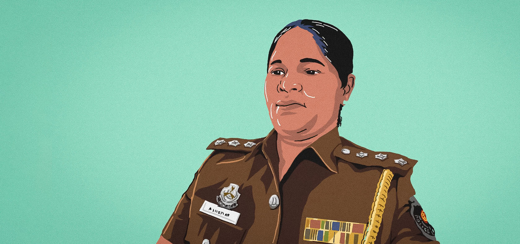 A portrait of L.D. W Sanjeewani. Illustration: UN Women Sri Lanka/Akila Weerasinghe