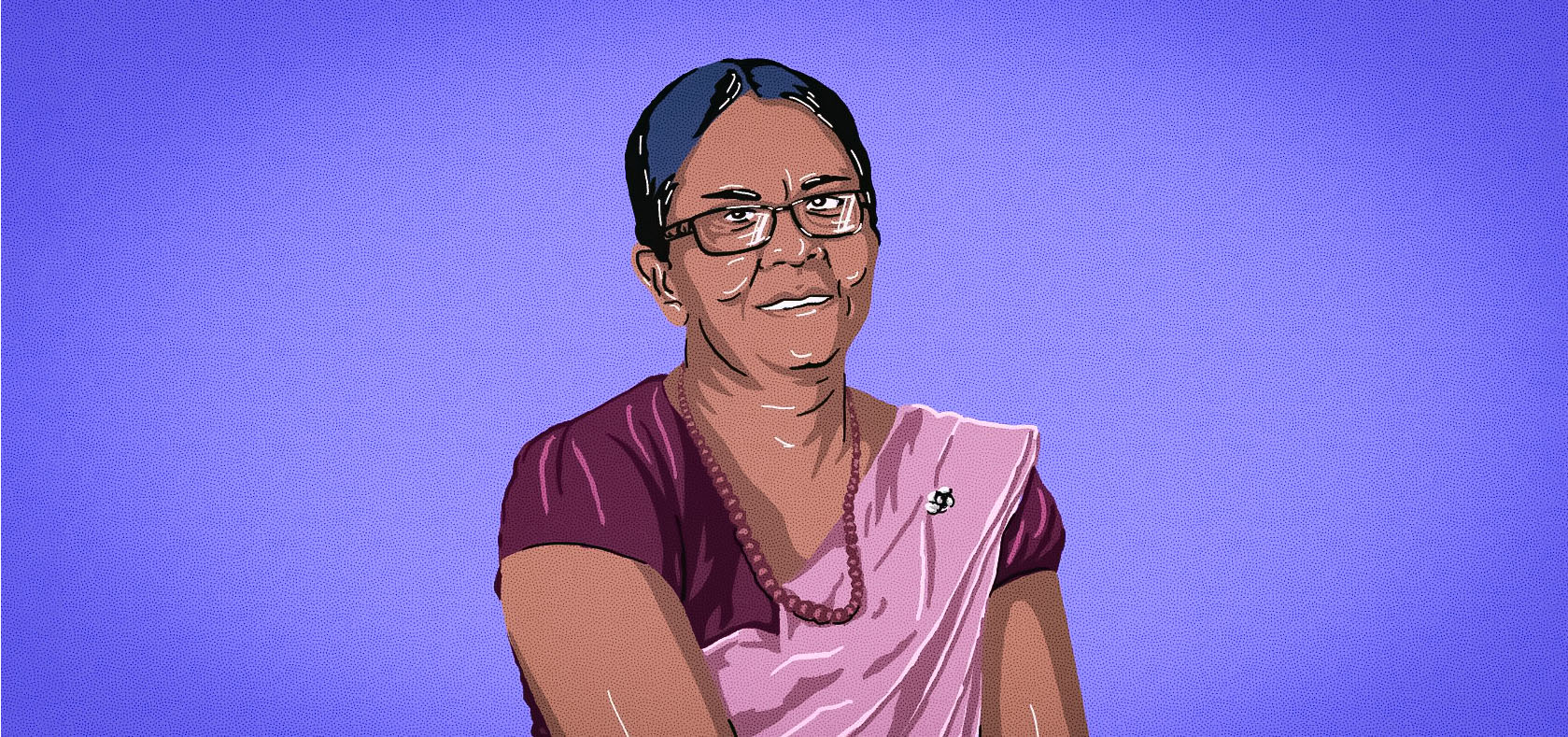 Chandrawathi Dissanayake. Illustration: UN Women Sri Lanka/Akila Weerasinghe 