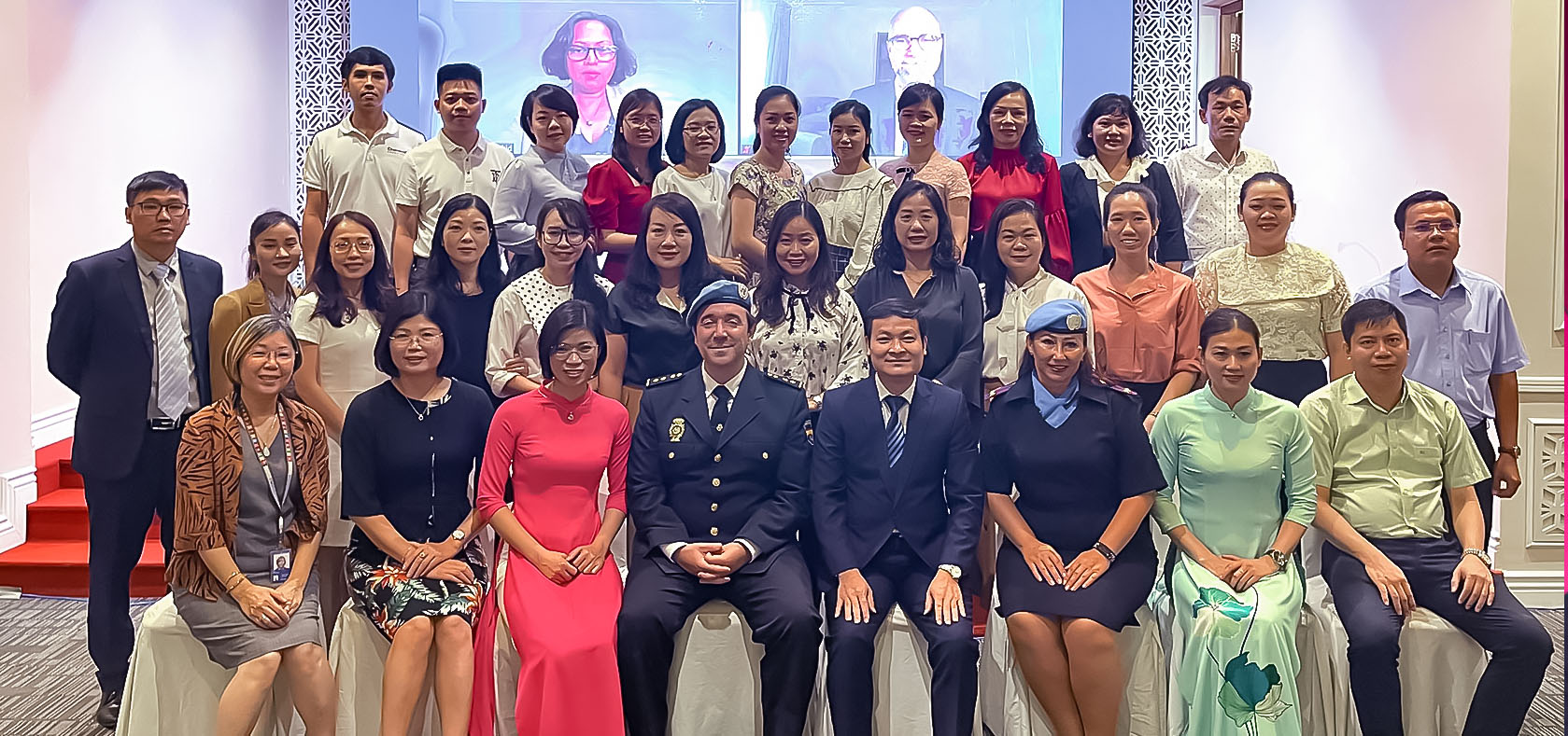 Twenty-six Vietnamese police officials started receiving training today on international policing and UN peacekeeping roles and responsibilities on 12 July 2022. Photo: UN Women/Luu Thu Huong