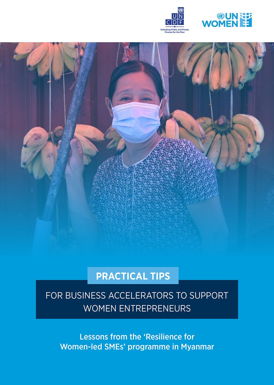 [cover] A myanmar women standing in front of her banana shop.