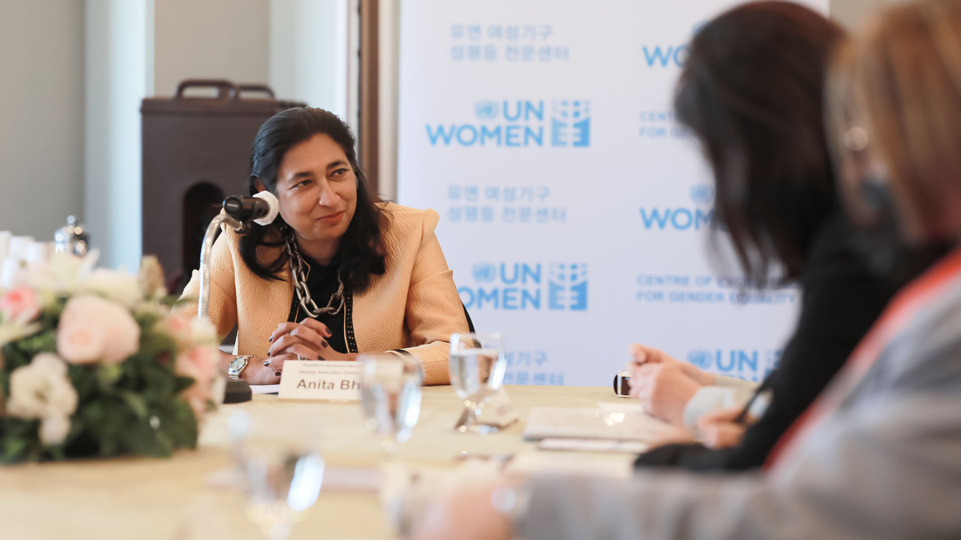 DED Bhatia delivers opening remarks at the first steering committee meeting for the UN Women Centre of Excellence for Gender Equality. Photo: UN Women/Jaeki Kim