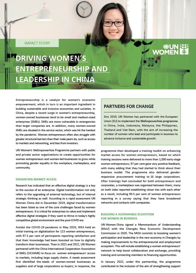 Impact Story: Driving Women’s Entrepreneurship and Leadership in China