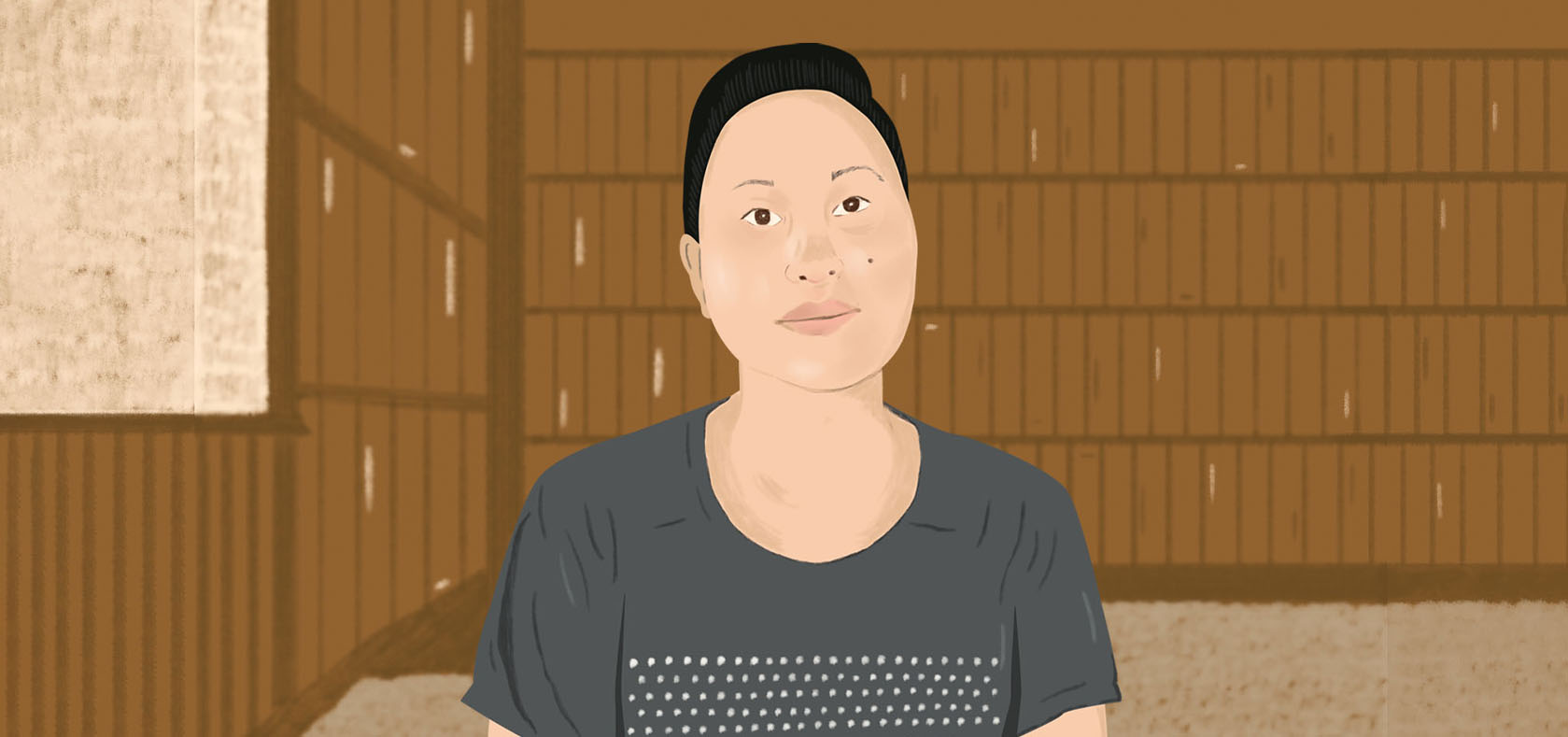 A drawing of an anonymous Kachin woman