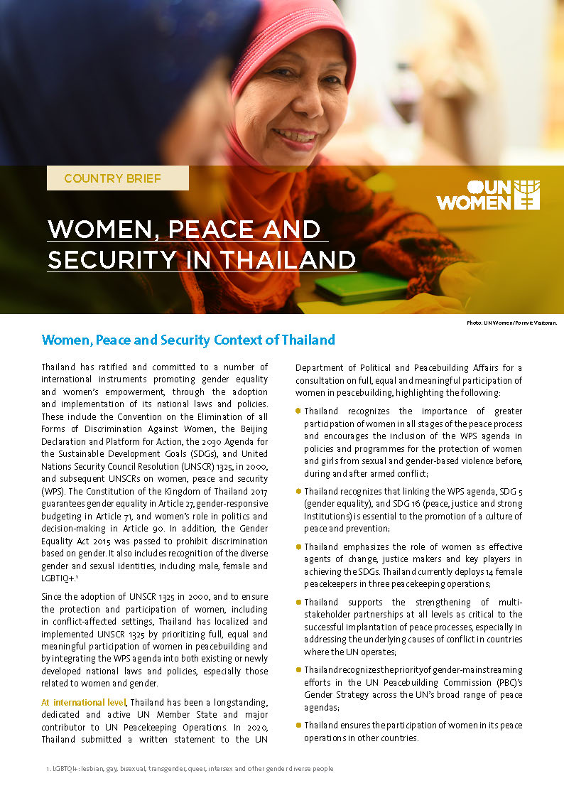 Women, Peace and Security in Thailand