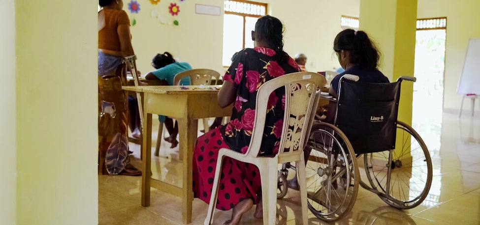 Conducting special training, including small business skills development for women at the AKASA safe house in Anuradhapura, Sri Lanka. 