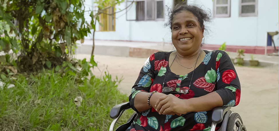 N.G. Kamalawathi, a woman with disabilities herself, runs the Akasa safe house in Anuradhapura, Sri Lanka. 
