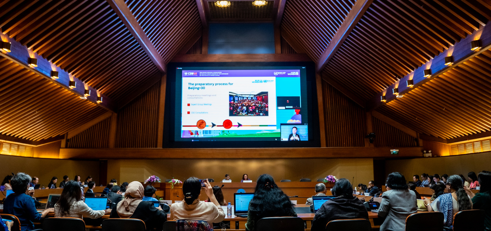 Member states and civil society organizations from across Asia and the Pacific at the Beijing+30 review informative session held during a regional CSW68 consultation in Bangkok, Thailand.