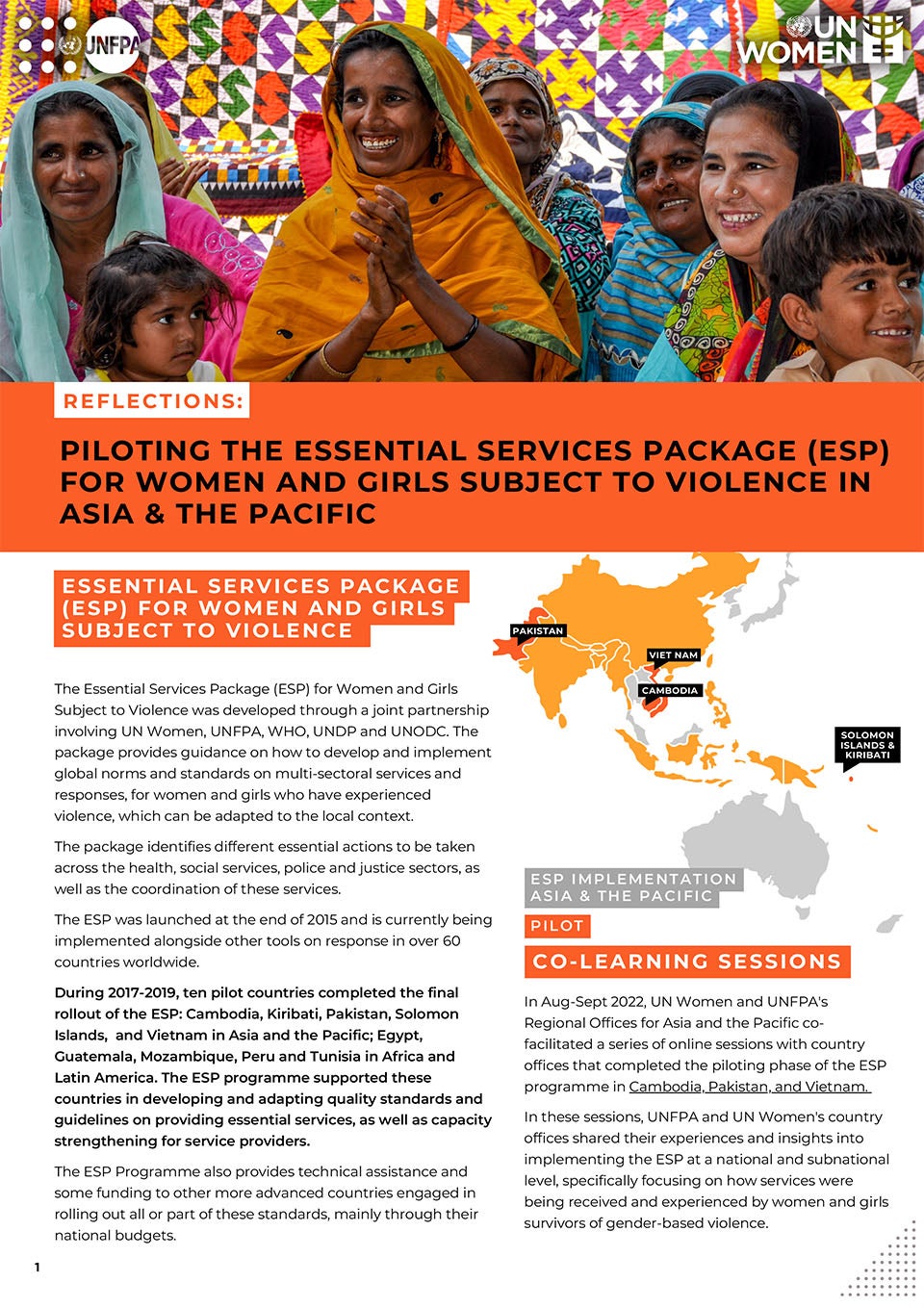 Piloting The Essential Services Package Esp For Women And Girls Subject To Violence In Asia