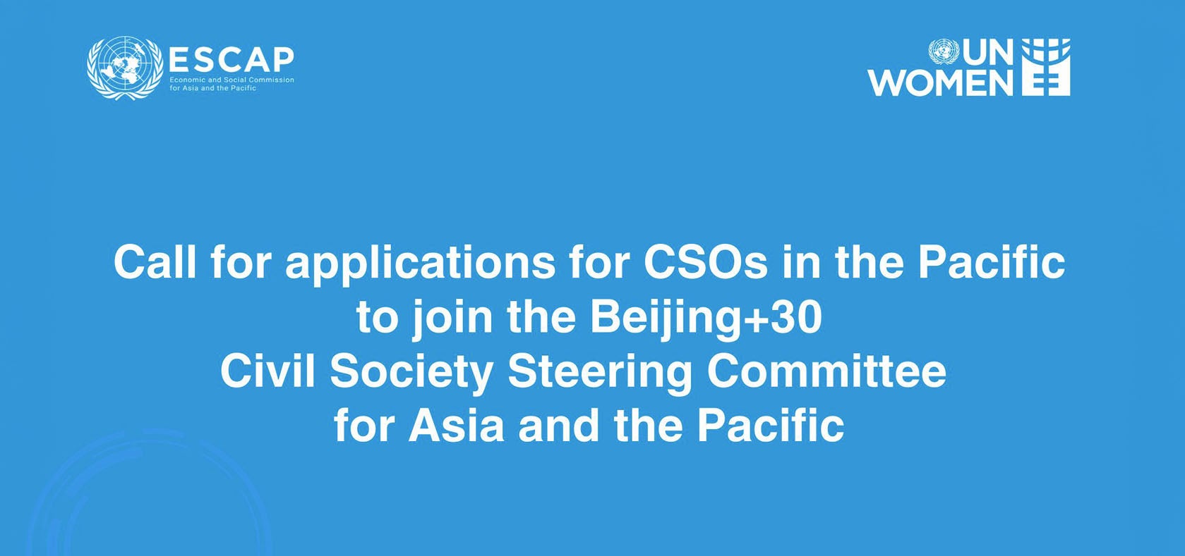 Call for applications for CSOs in the Pacific to join the Beijing+30 Civil Society Steering Committee for Asia and the Pacific