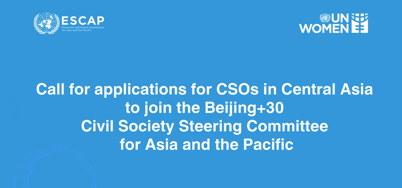 Call for applications for CSOs in Central Asia to join the Beijing+30 Civil Society Steering Committee for Asia and the Pacific