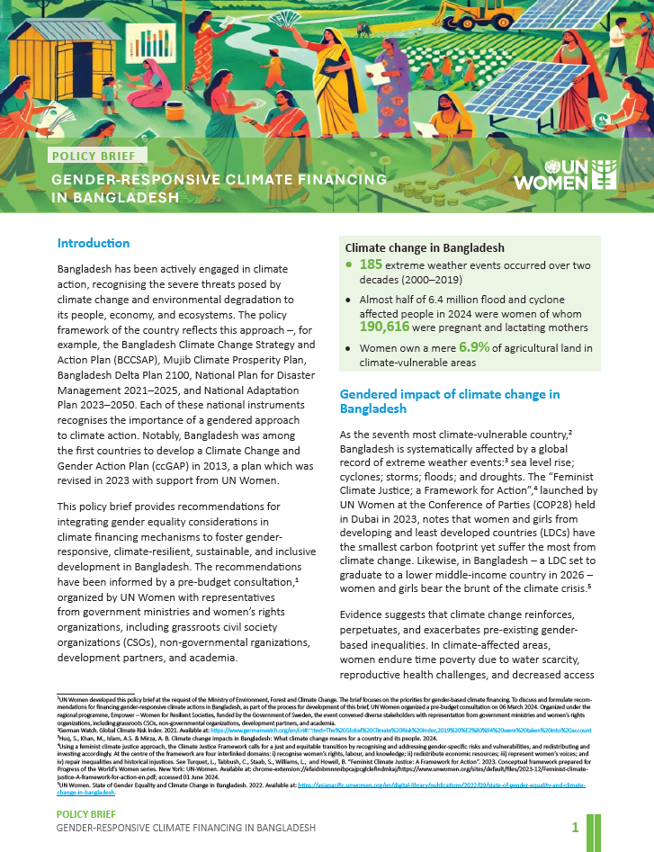 Policy Brief: Gender-Responsive Climate Financing In Bangladesh