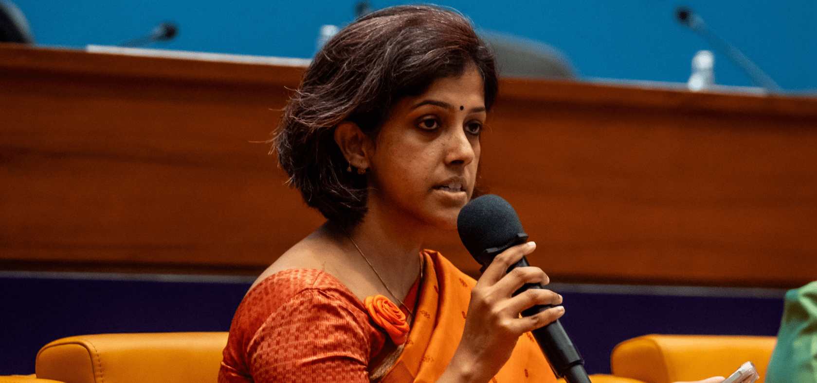 Dr. Pritha Chatterjee, Lead of Global Positioning at Breakthrough India, speaking at the Roundtable: Sustainable Strategies to Respond to and Prevent Violence Against Women and Girls in an Era of Uncertainty, hosted during the Asia-Pacific Ministerial Conference on the Beijing+30 Review on November 20, 2024. 