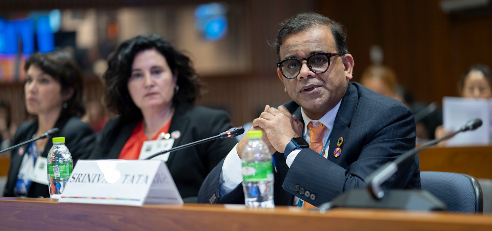 Christine Arab, UN Women Regional Director for Asia and the Pacific, and Srinivas Tata, Director of UNESCAP’s Social Development Division, delivered opening remarks at the Change-makers side event.