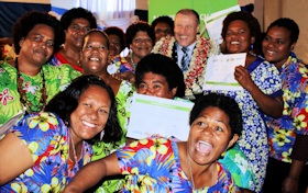 Market vendors who received their certificates from UN Women