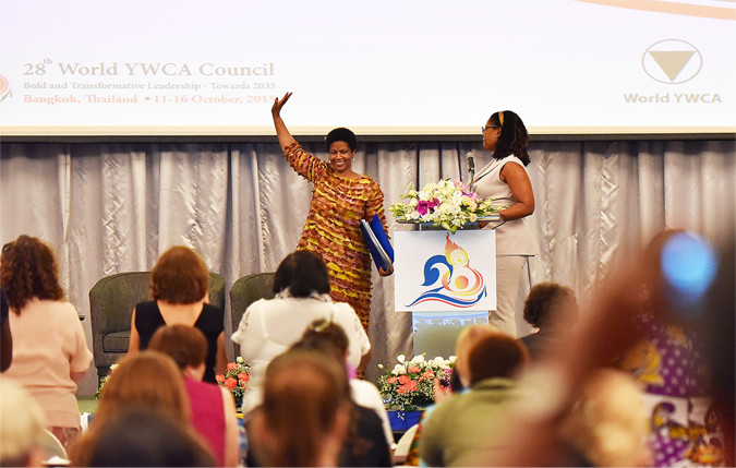 Executive Director address YWCA World Council. Photo: UN Women/Pathumporn Thongking