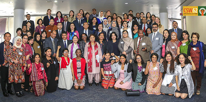 Delegations, Asia-Pacific High-level Meeting for CSW 62. Photo: UN Women/Pathuumporn Thongking