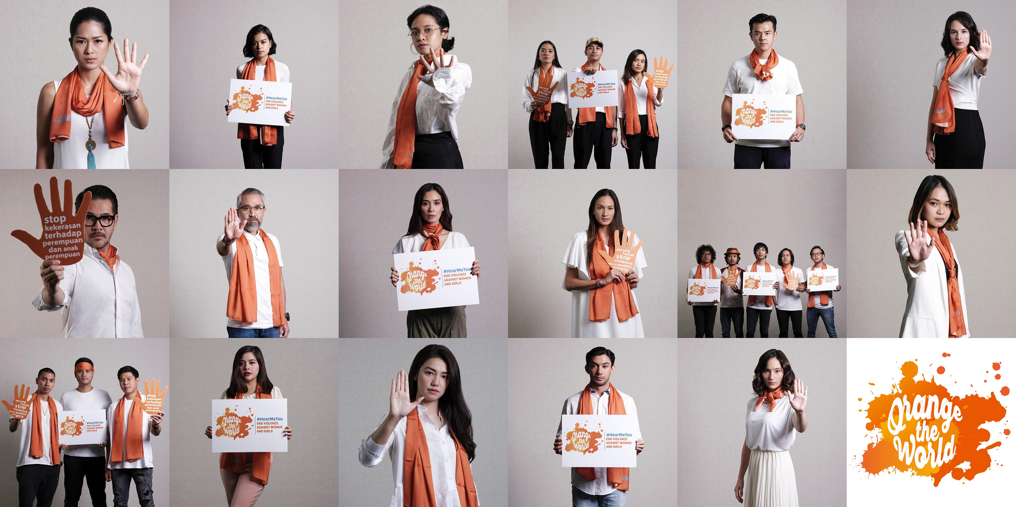 25 Indonesian influencers were participated in the video message to end violence against women. The video message was produced with the objective to encourage people to take action to end violence against women. In the video, the influencers encourage everyone to stand in solidarity with survivors, speak out, and take action to stop normalizing violence against women and girls. The video was published on the 25th November 2018 to mark 16 Days of Activism against Gender Based Violence. Photo: UN Women/Putra Djohan