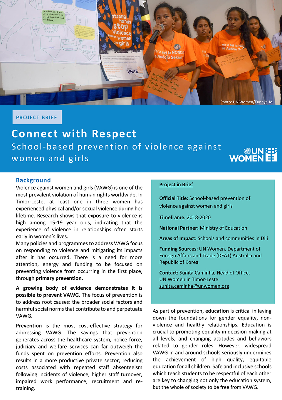 Connect with Respect School-based prevention of violence against women and girls