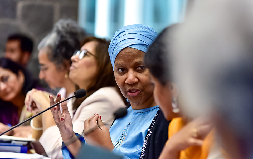 UN Women Executive Director, Phumzile Mlambo-Ngcuka speaking at the Consultation on ‘Promoting Gender Equality Through the Beijing Platform for Action (BPfA) and CSW63’ in New Delhi. Photo: UN Women/Sarabjeet Dhillon
