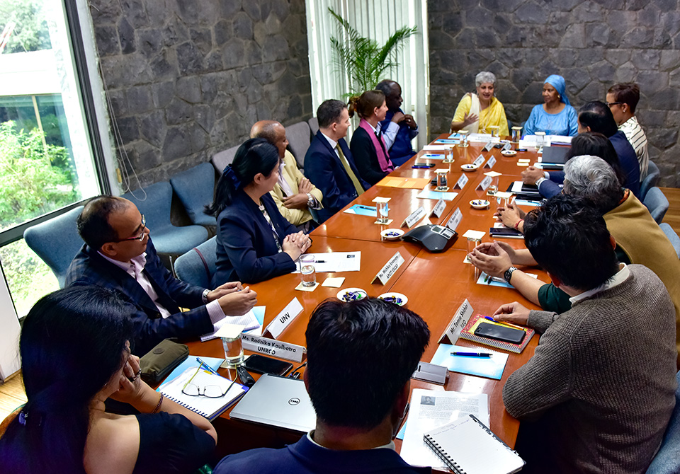 UN Women Executive Director in a meeting with representatives of the UN Country Team in India. Photo: UN Women/Sarabjeet Dhillon