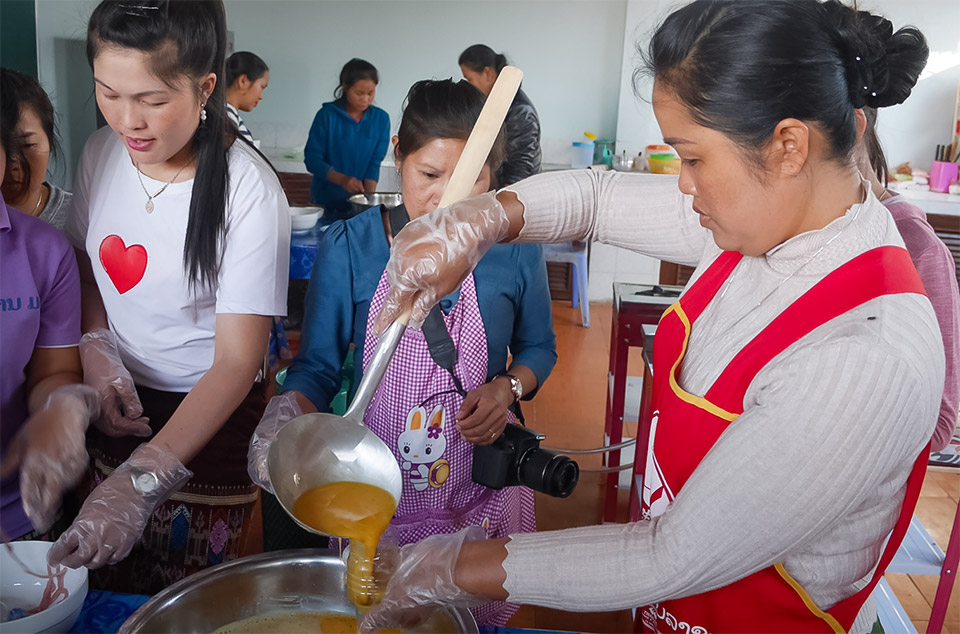 Rural Lao women learn cooking and food preservation skills at the Lao Women’s Union Training Centre in Xieng Khouang. Photo: Courtesy of Keshia D’silva
