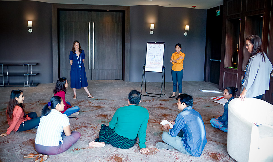 Participants presenting their training module on PSEA and GBV. Photo: UN Women/Cecilia Truffer