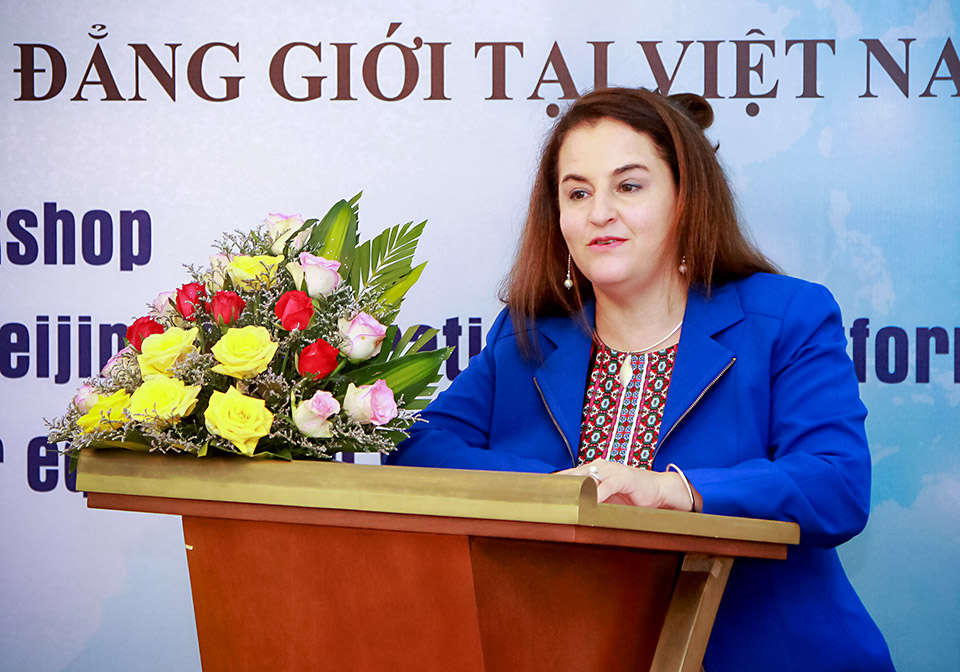 “UN Women is committed to continue supporting Viet Nam in advancing gender equality and women's empowerment” said Elisa Fernandez, UN Women Head of Office in Viet Nam. Photo: MOLISA
