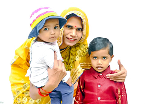 Madhu and her kids. Photo: Courtesy of Ankita Raj
