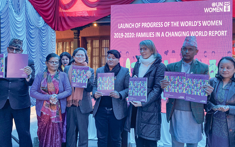 UN Women’s global report ‘Progress of the World’s Women - Families in a changing world’ was launched in Kathmandu, with an aim to share its key findings and relate to the context of Nepal’s situation of women. Photo: UN Women/Naresh Newar
