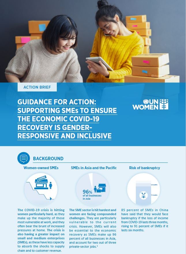 Guidance Note for Action: Supporting SMEs to Ensure the Economic COVID-19  Recovery is Gender-Responsive and Inclusive | UN Women – Asia-Pacific