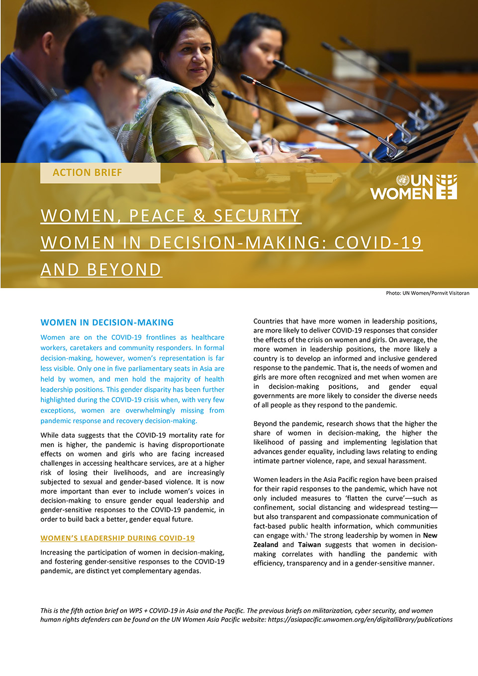 Women, Peace & Security | Women in decision-making: COVID-19 and beyond