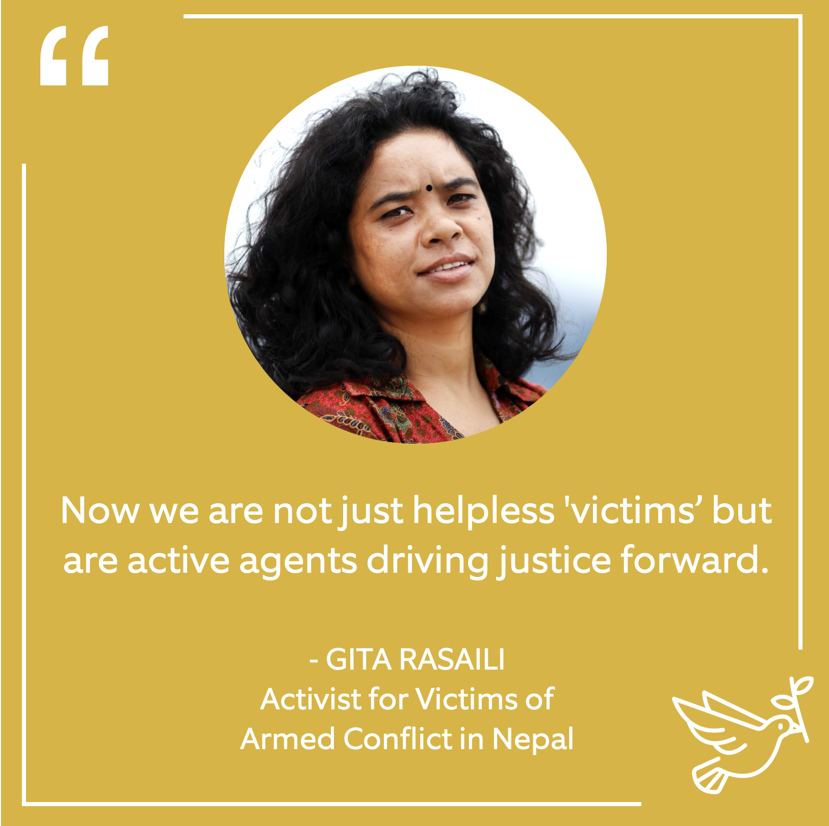 Gita Rasaili - Activist for the Victims of Armed Conflict in Nepal.
