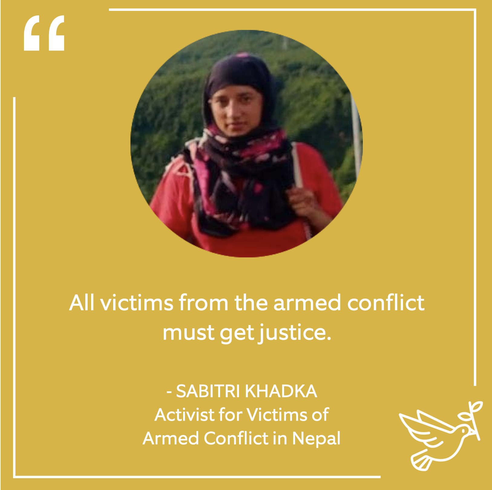 Sabitri Khadka - Activist for Victims of the Armed Conflict in Nepal 