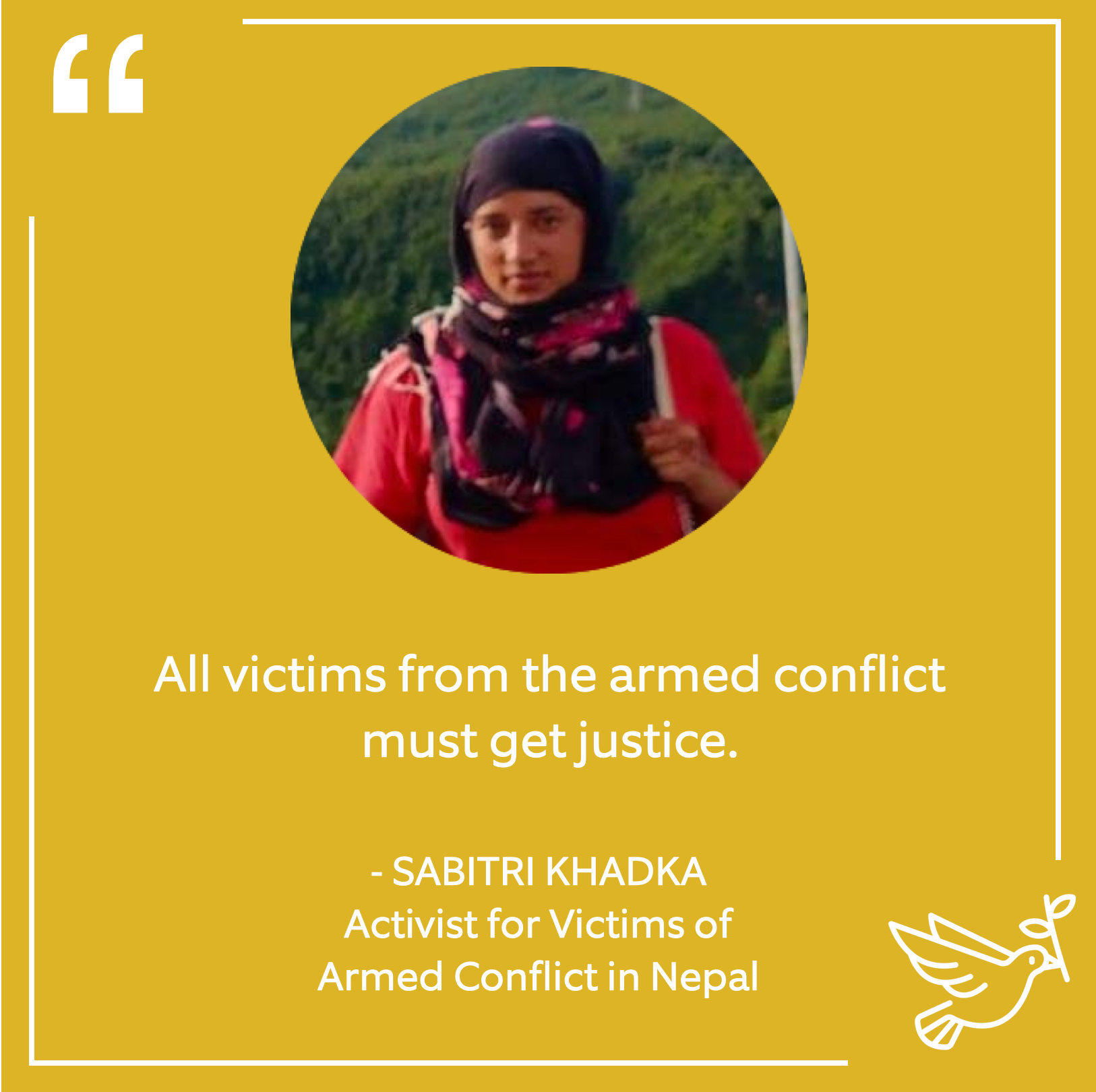 Sabitri Khadka - Activist for Victims of the Armed Conflict in Nepal 