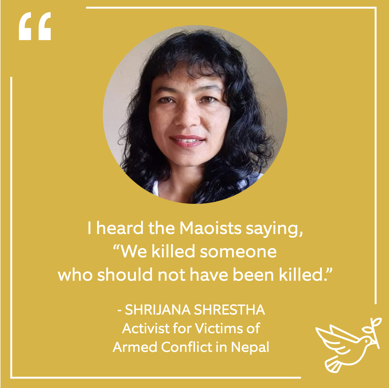 Shrijana Shrestha - Activist for Victims of the Armed Conflict in Nepal 