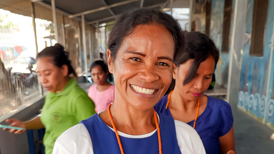 Olinda Alves da Silva, 44, grew up during the Indonesian Occupation of Timor-Leste from 1975-1999 and now works closely with survivors. Photo: UN Women/Emily Hungerford
