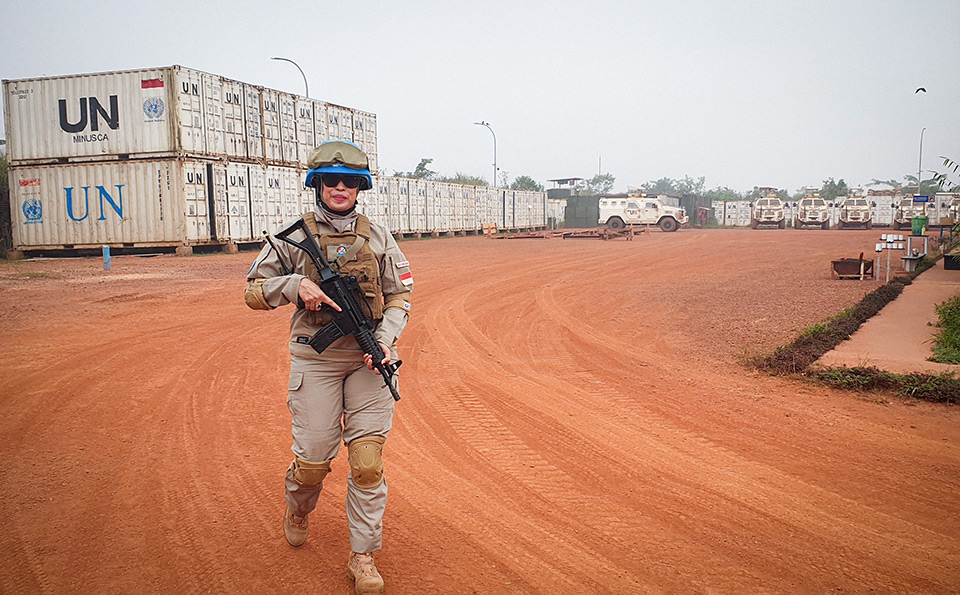 Inayatun Nurhasanah is under deployment to the UN peacekeeping mission in the Central African Republic for one year. Photo: Inayatun Nurhasanah