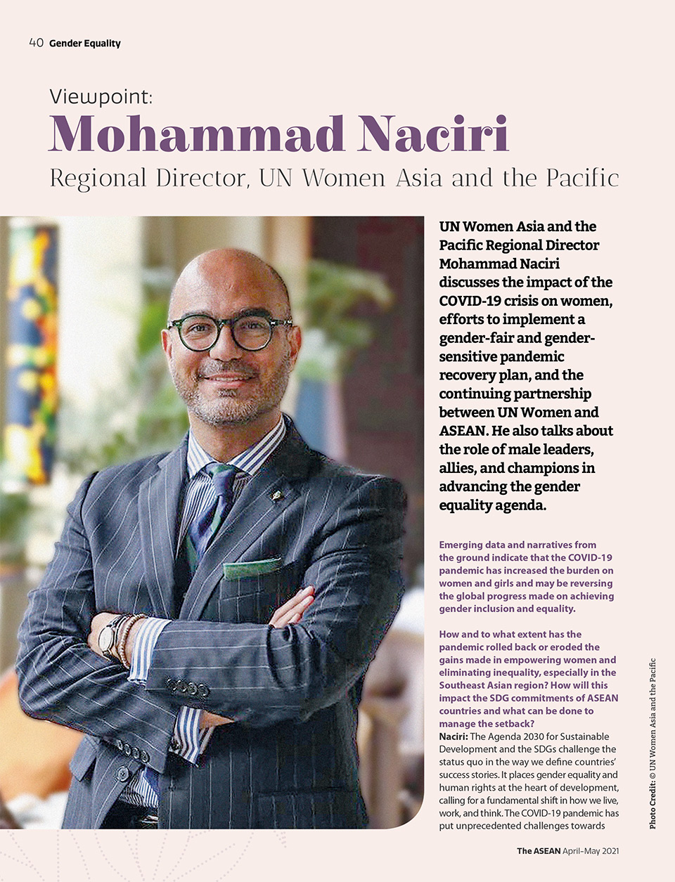 UN Women Regional Director Mohammad Naciri's Interview with the ASEAN Magazine