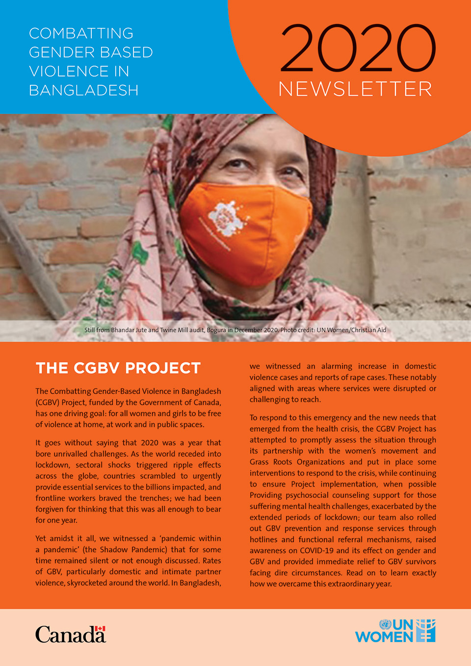 Newsletter 2020 from Combatting Gender Based Violence Project