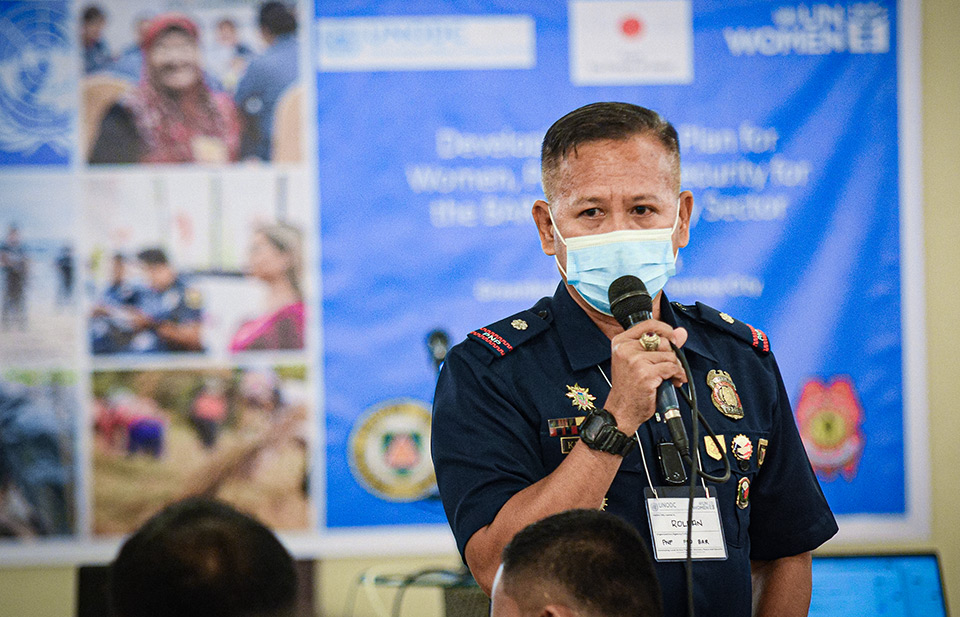 Police Major R.A Kuntong of the Maguindanao Police Provincial Office. Photos: UN Women/Louie Pacardo