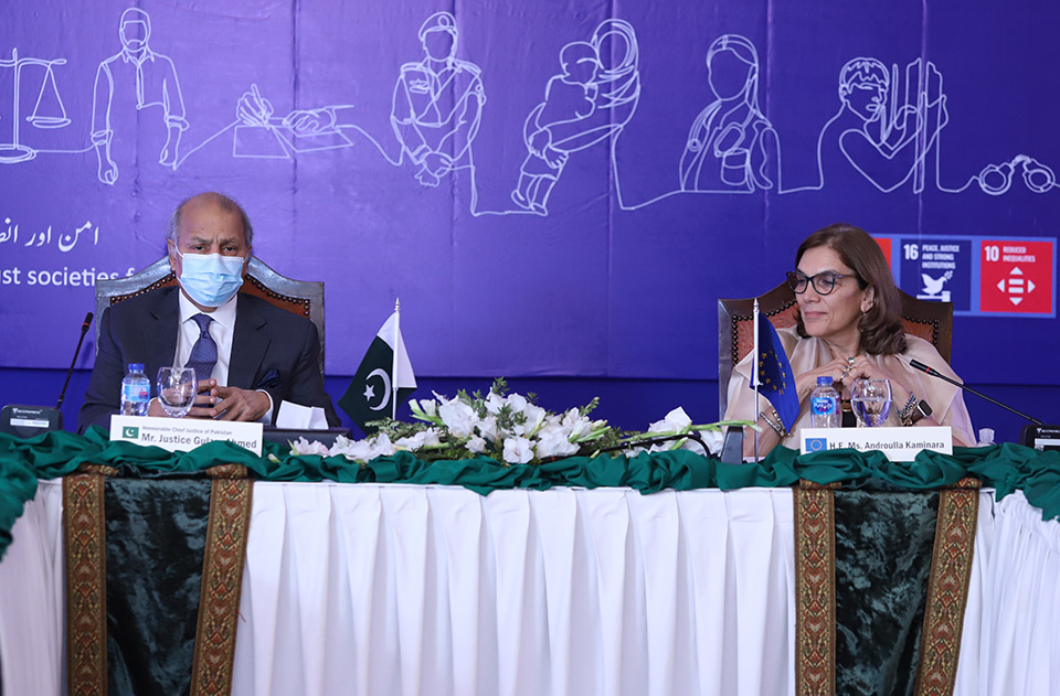 The launch event brought together stakeholders to extend support and commitment to the cause of promoting rule of law and enhance the criminal justice system in the country. Photo: UN Women/Ali Najam
